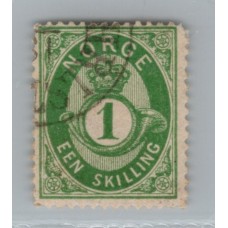 NORUEGA CLASICO 1871 Yv 16 ESTAMPILLA DE GRAN CALIDAD 45 EUROS RARA !!